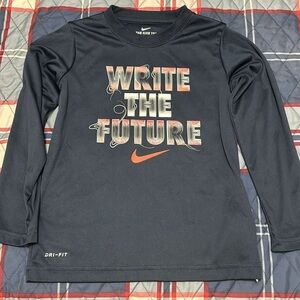 NIKE Boys Dri-fit Long Sleeve Blue t-shirt Size 6 Small